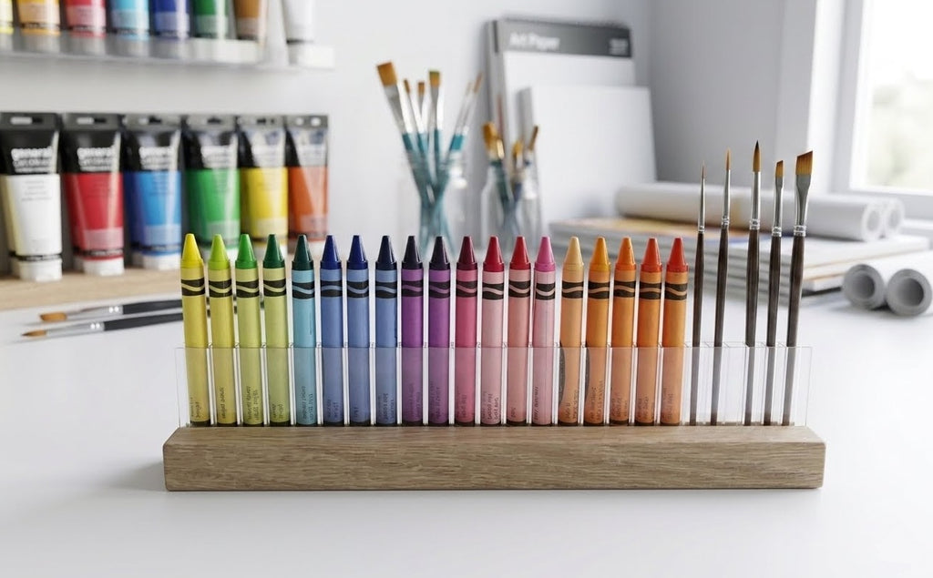 Crayon Stand / Two-Part Paintbrush Holder / Minimalist Gift For Kids / Art Lovers Gift