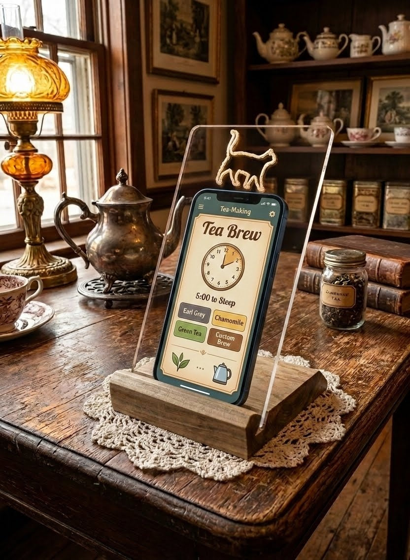 2-Part Phone Stand / Tablet Holder Gift For Cat Lovers & Pet Enthusiasts