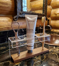 Teak Wood Toothbrush Stand / Bathroom Caddy From Clear Cast Acrylic
