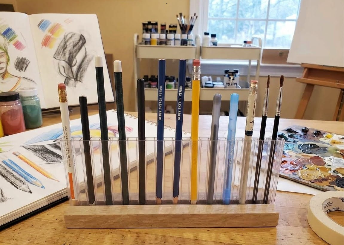 2-Part Pen Caddy / Paint Brush Stand / Art Supply Holder / Minimalist Gift For Teachers