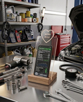 Acrylic Phone Caddy - Two Part Tablet Stand - For Dads Garage - Wooden Book Display