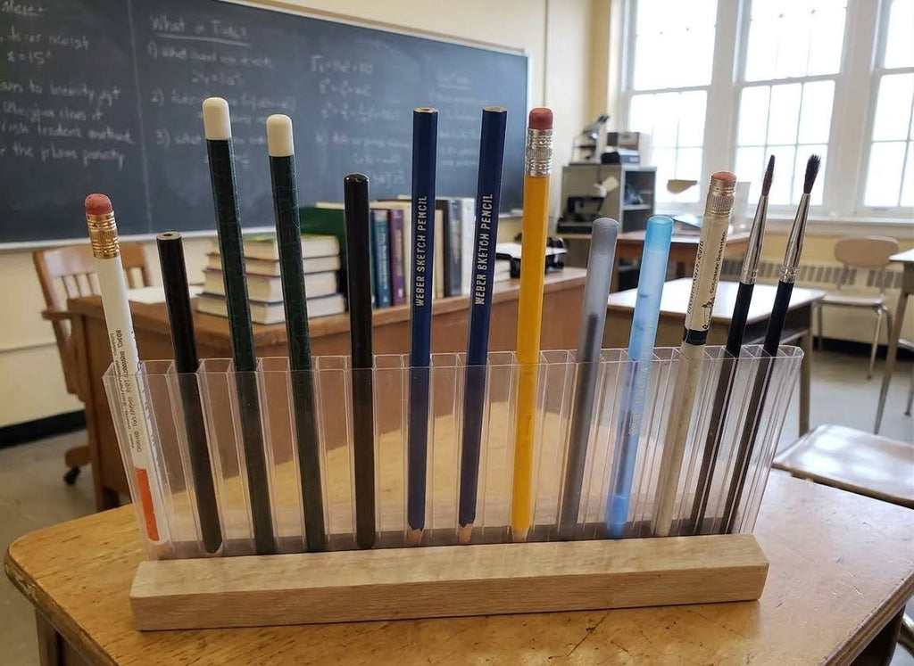 2-Part Pen Caddy / Paint Brush Stand / Art Supply Holder / Minimalist Gift For Teachers