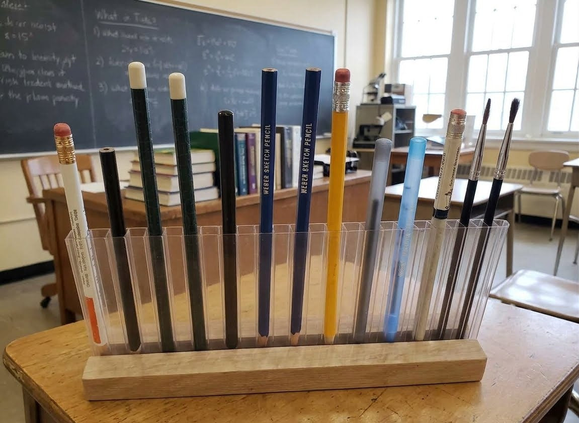 2-Part Pen Caddy / Paint Brush Stand / Art Supply Holder / Minimalist Gift For Teachers